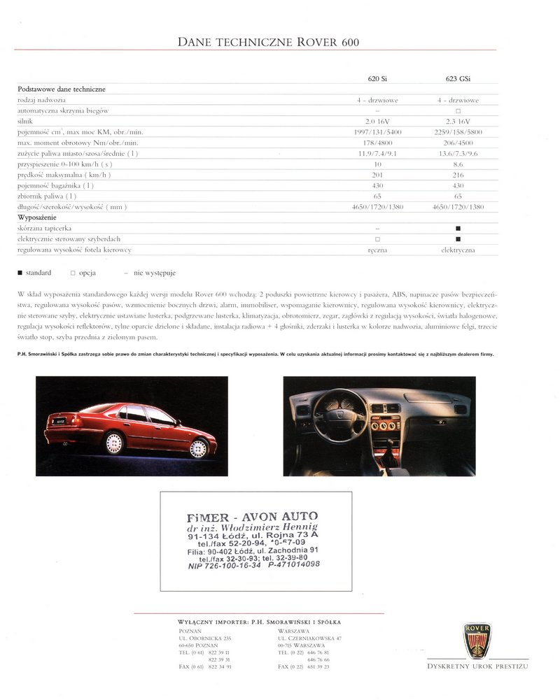 ROVER serii 600